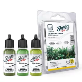 AMMO by MIG Jimenez - Matt SHADER Set Vegetation Green