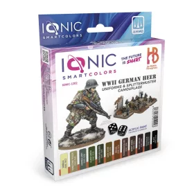   AMMO by MIG Jimenez - WWII German Heer Uniforms & Splittermuster Camouflage - 12 Ionic Smart acrylic colors