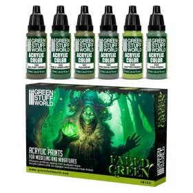   Green Stuff World - Faded Green / Paint Set - Faded Green (6 pcs)