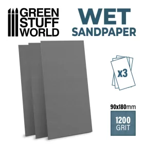   Green Stuff World - WET SandPaper 180x90mm - WET 1200 grit - PACK x3