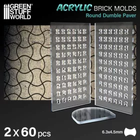   Green Stuff World - Acrylic molds - Round Dumble Paver (pack x2)