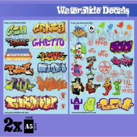   Green Stuff World - Waterslide Decals - Train And Graffiti Mix