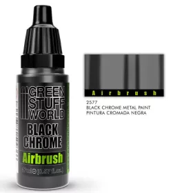   Green Stuff World - Airbrush Black Chrome Paint (17ml) - Alcohol-based metallic paint