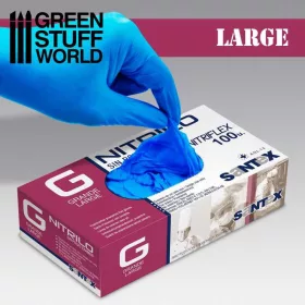 Green Stuff World - Blue Nitrile Gloves - Large 100 pcs