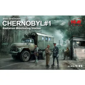   ICM - Chernobyl#1. Radiation Monitoring Station (ZiL-131KShM truck & 5 figures & diorama base with background)