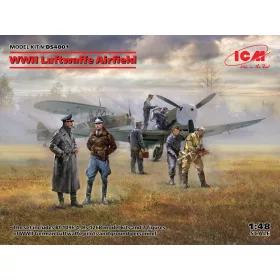   ICM - WWII Luftwaffe Airfield (Messerschmitt Bf 109F-4, Hs 126 B-1, German Luftwaffe Pilots and Ground Personnel (7 figures))