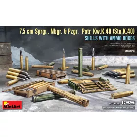   MiniArt - 7.5 Cm Sprgr., Nbgr. & Pzgr.  Patr. Kw.K.40 (Stu.K.40)  Shells With Ammo Boxes