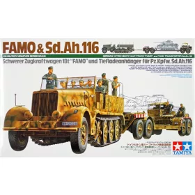   Tamiya - German 18 Ton Heavy Half-Track Famo and Tank Transporter Sd.Ah.116 - 10 figures